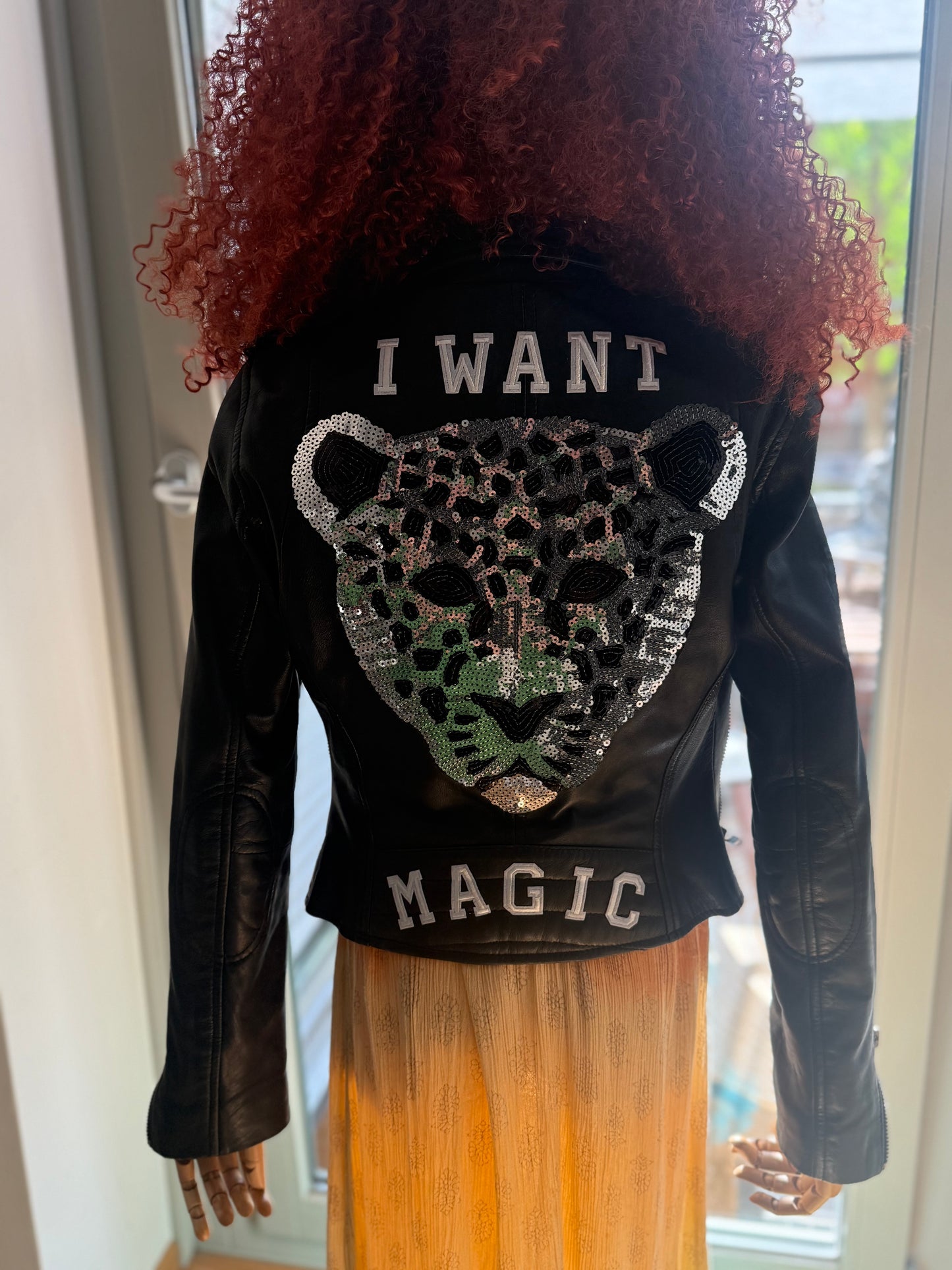 Vintage Biker-Jacke „I Want Magic“