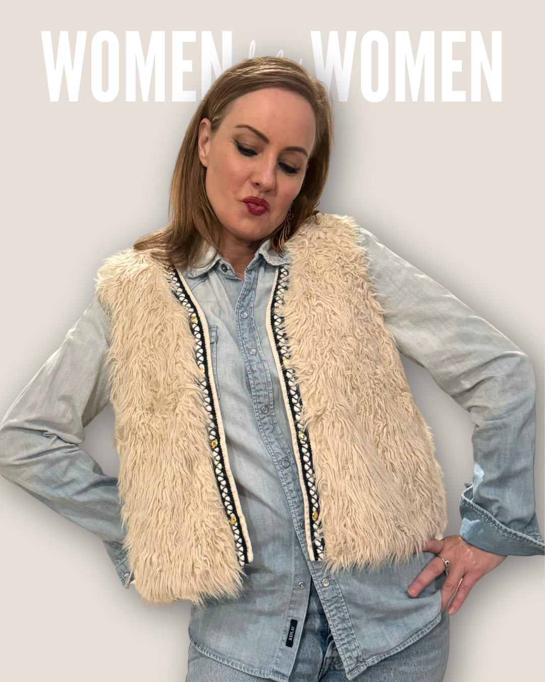 Vintage Kunstweste in Beige – Boho Magic 🌜🧿🌟