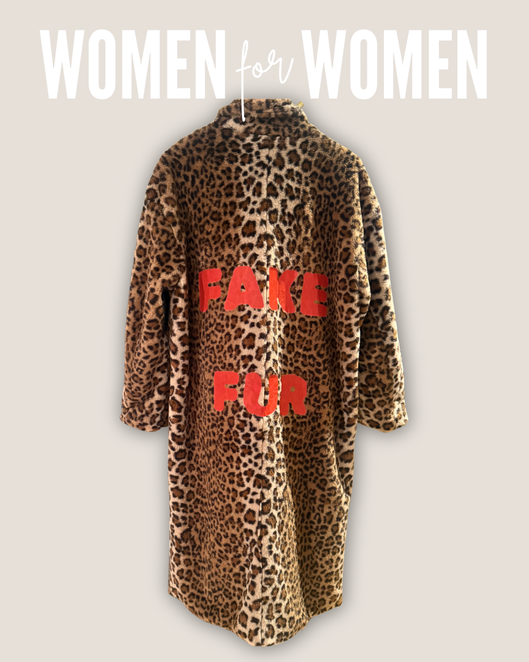 Vintage Fake-Fur Mantel – Leo 🐆 Streetart Edition ⚡️(Einzelstück)