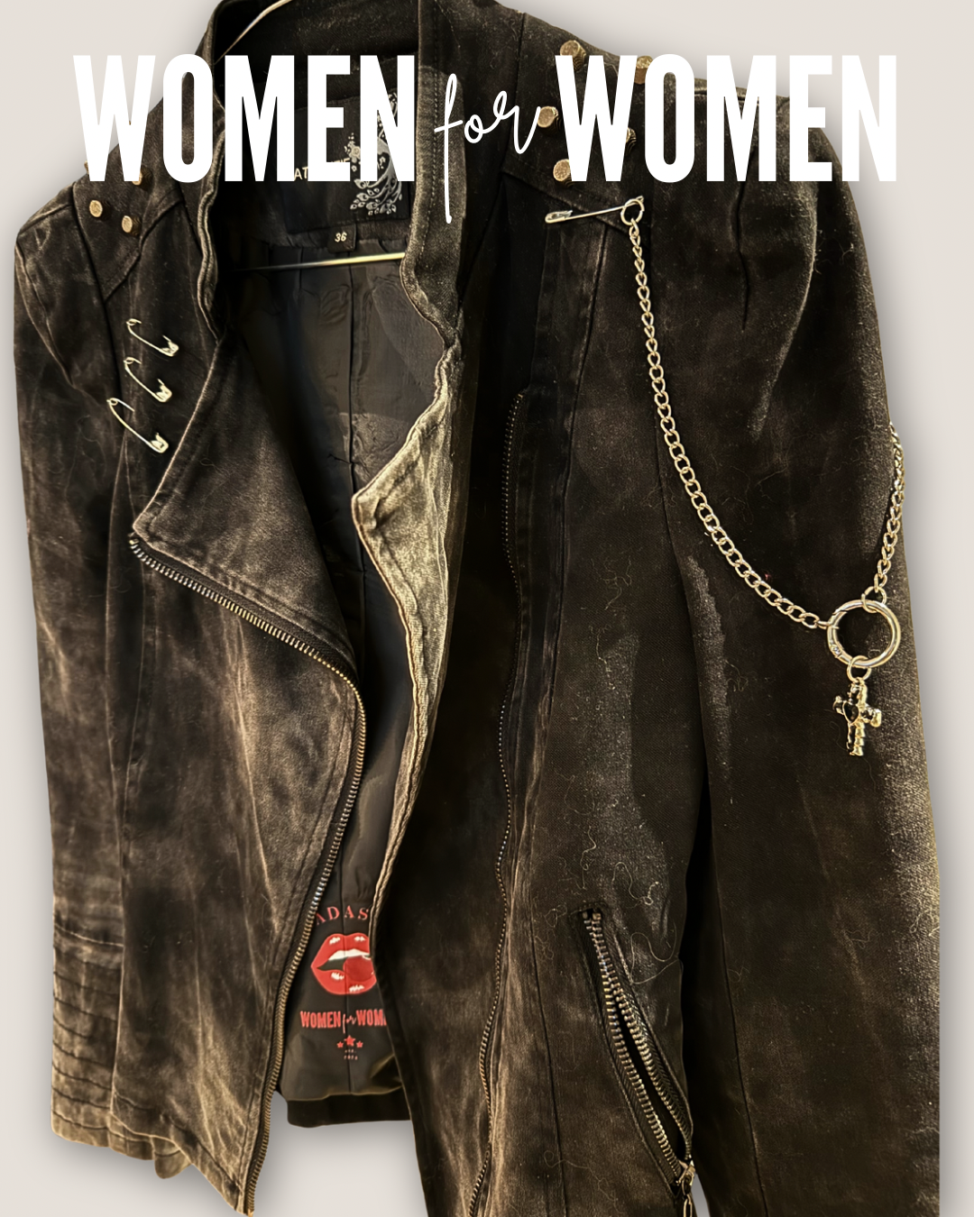 Vintage Acid Washed Biker-Jacke – Unikat im Punk Style 🇬🇧🧷