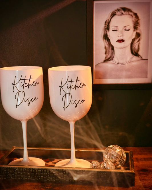 Champagnerglas „Kitchen Disco“ – bruchsicher & partytauglich im 2er Set
