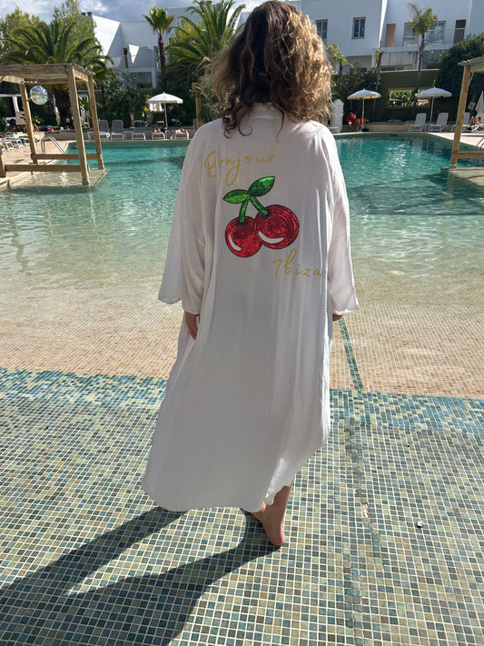 SUMMER SALE: Ibiza Kimono mit Kirschen