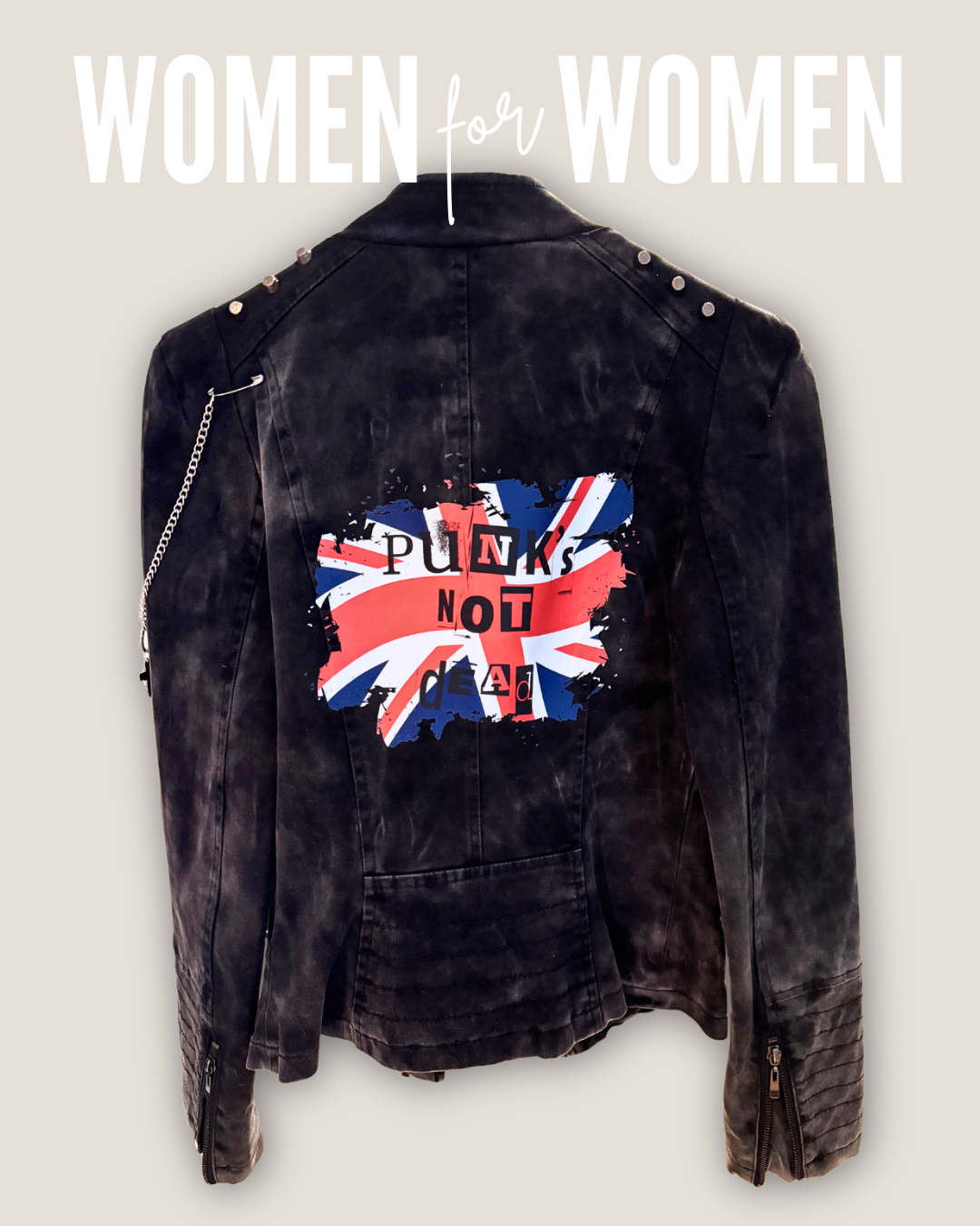 Vintage Acid Washed Biker-Jacke – Unikat im Punk Style 🇬🇧🧷