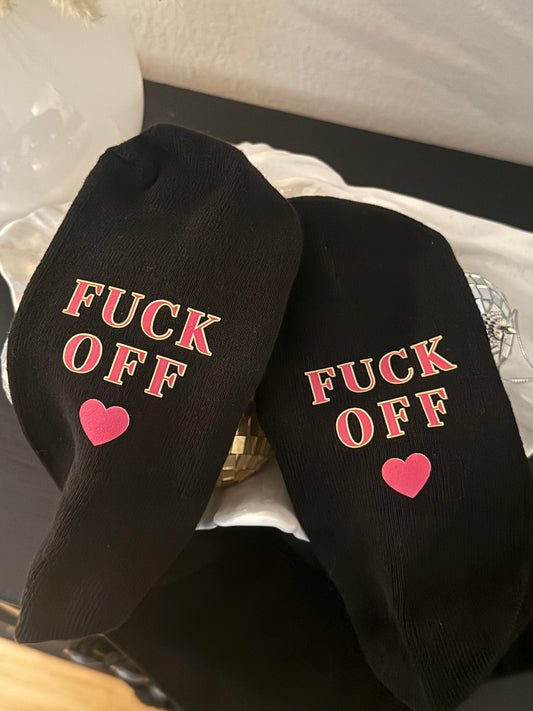 Statement Socken „F🌟🌟k off 🩷“