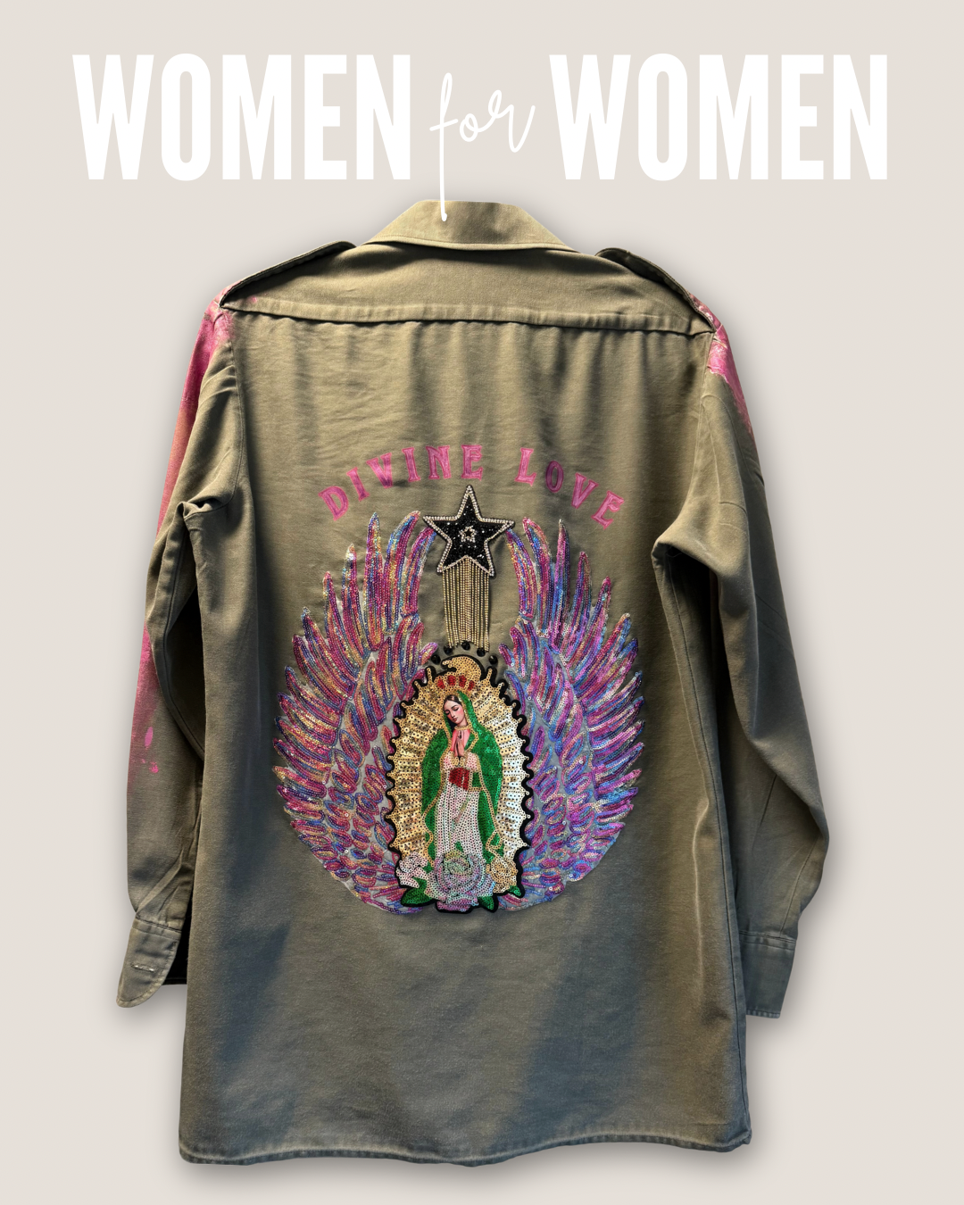 Vintage Field Shirt – „Holy Mother“ & „Divine Love“ 🙏🏻💫