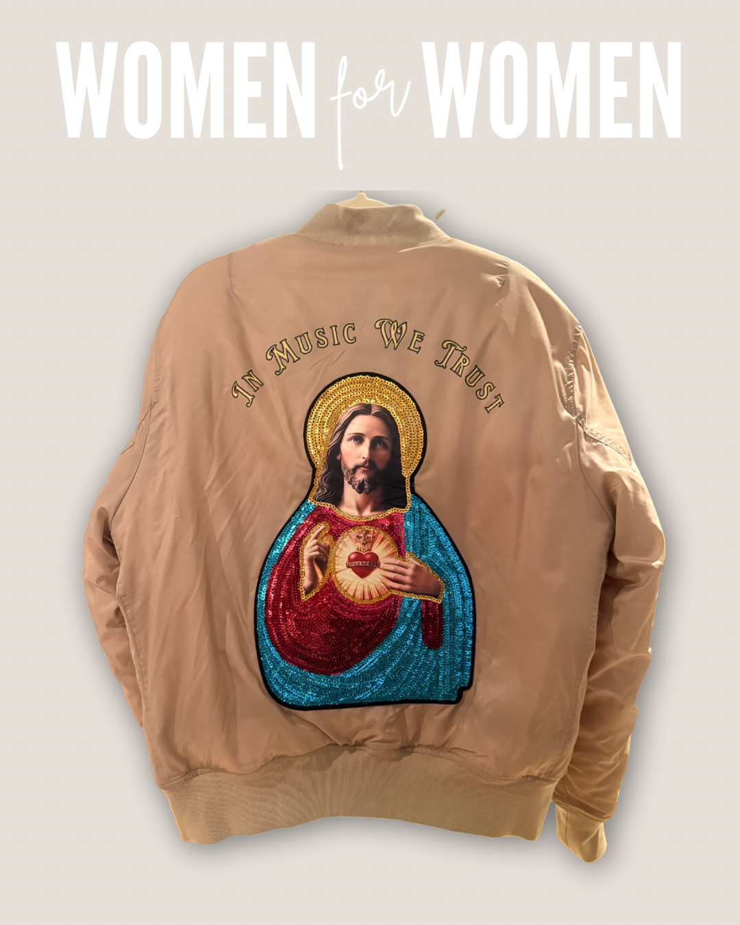 Bomberjacke „In Music We Trust“ – Handmade veredelt