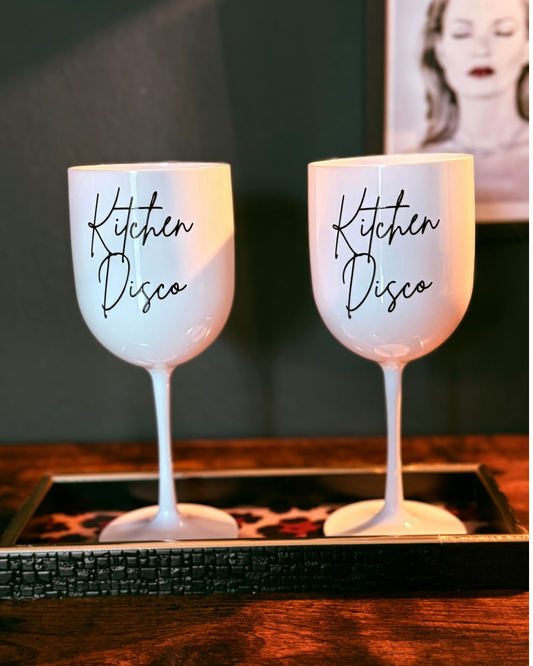 Champagnerglas „Kitchen Disco“ – bruchsicher & partytauglich im 2er Set