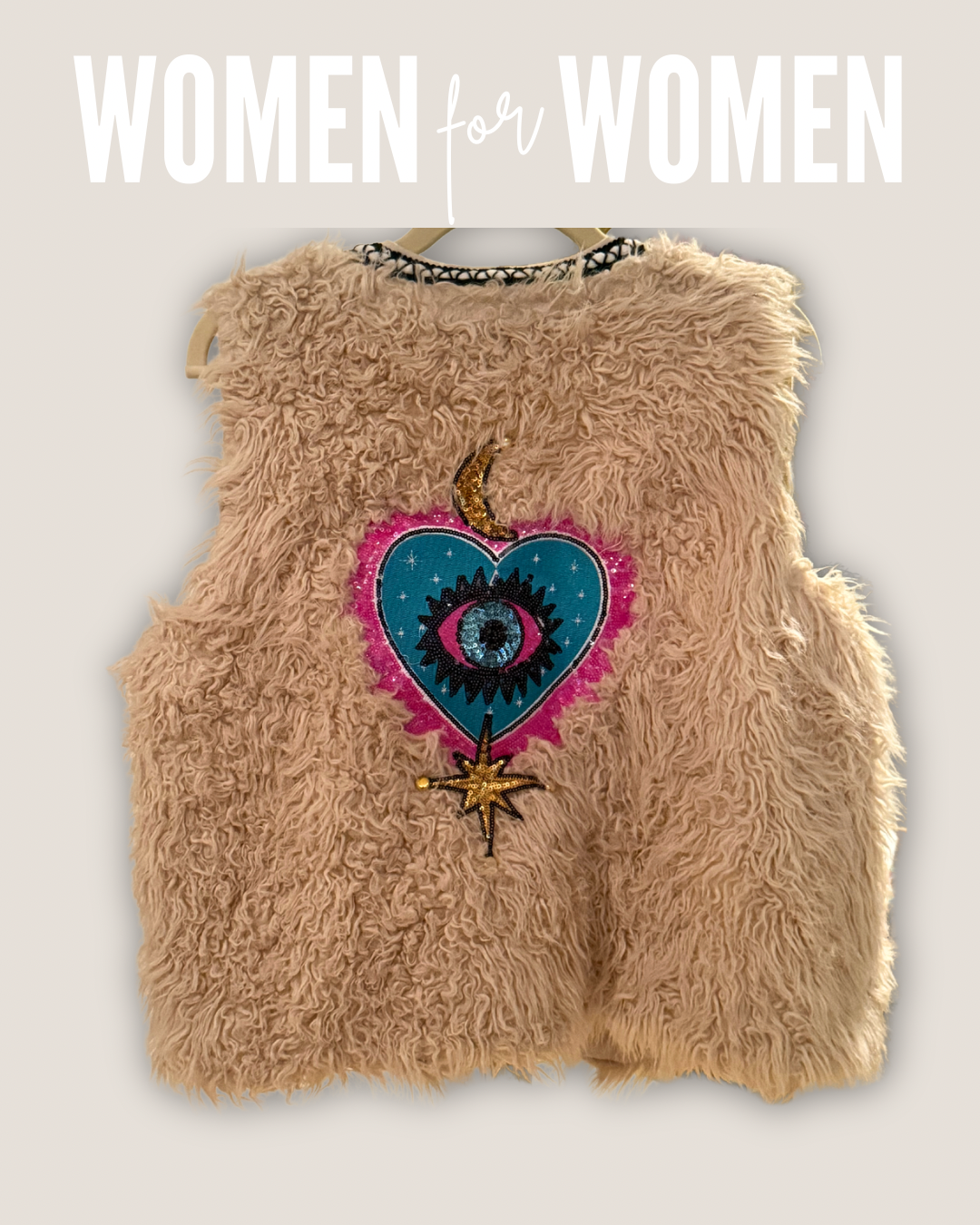 Vintage Kunstweste in Beige – Boho Magic 🌜🧿🌟