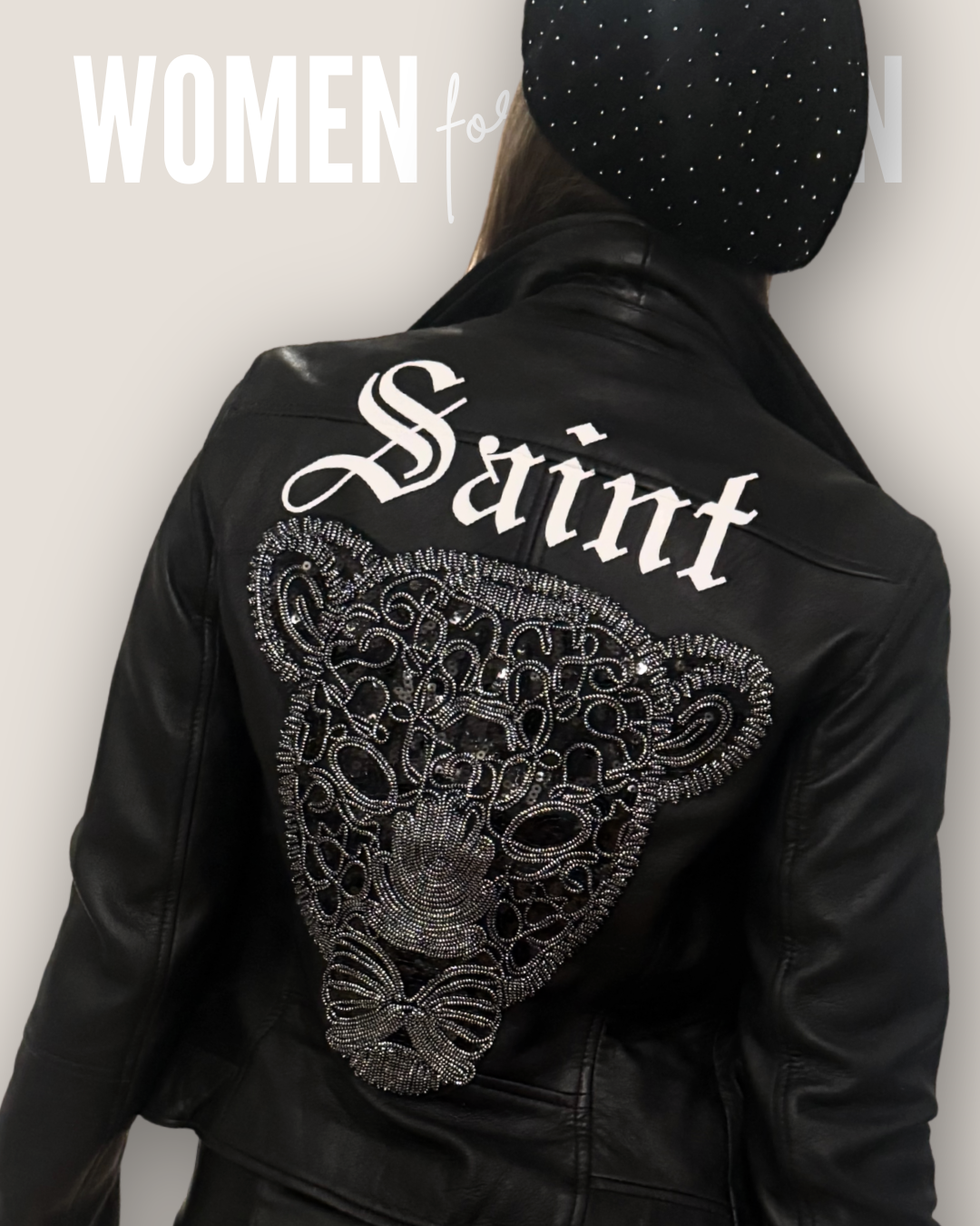 Weiche Biker Lederjacke mit Veredlung in Gr. M