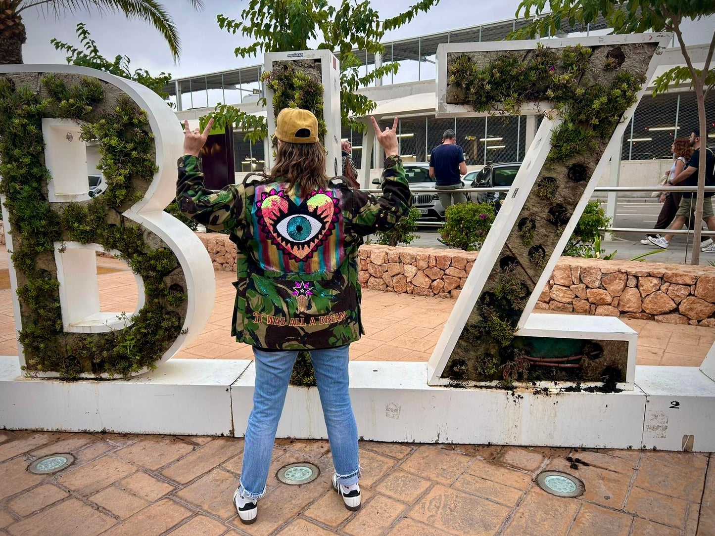 Vintage upcycled Parka-Windbreaker mit Smokband